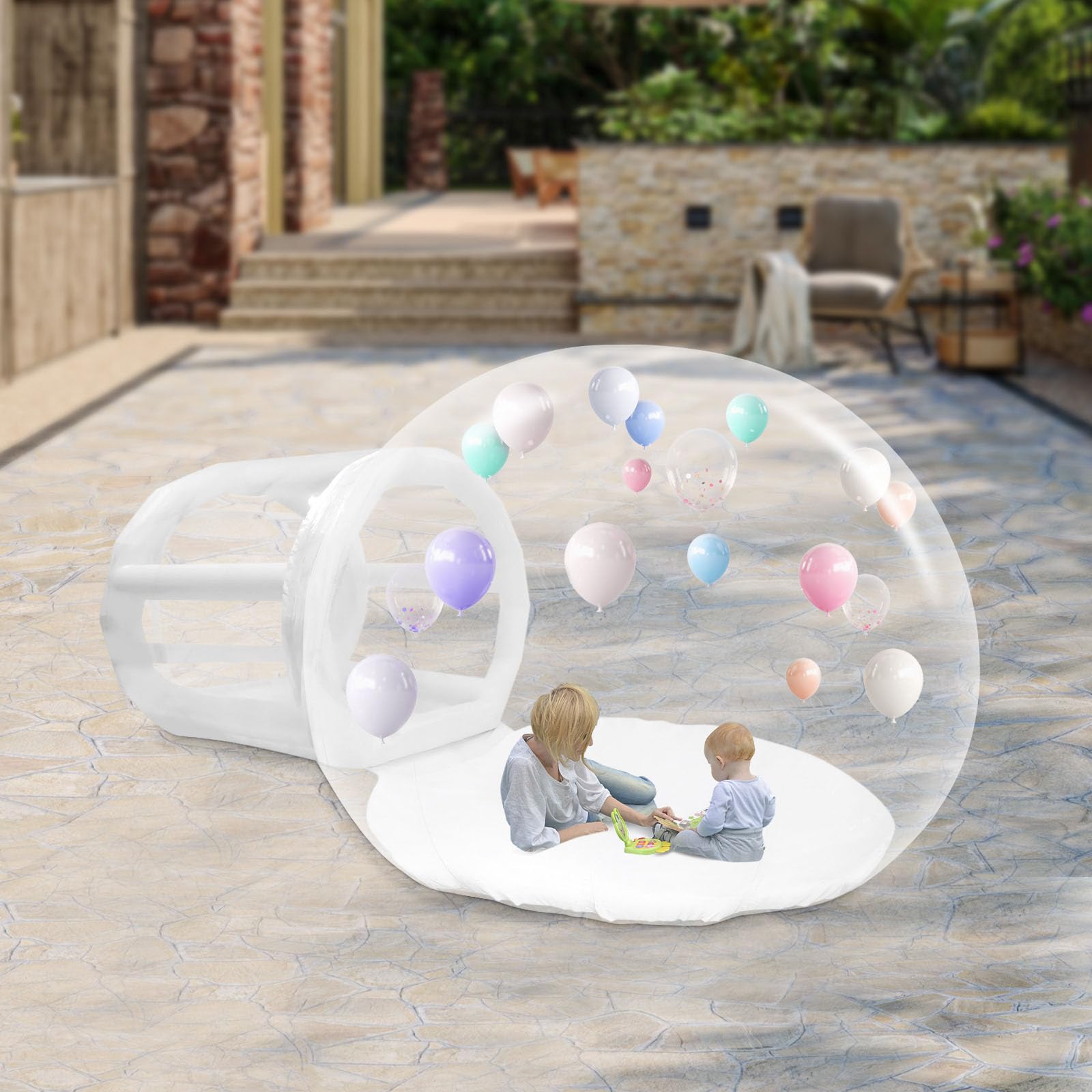 Inflatable Bubble Tent for Camping - Clear Transparent PVC Outdoor Dome Tent with Blower for 3-5 People | Perfect for Backyard, Garden, Glamping & Stargazing