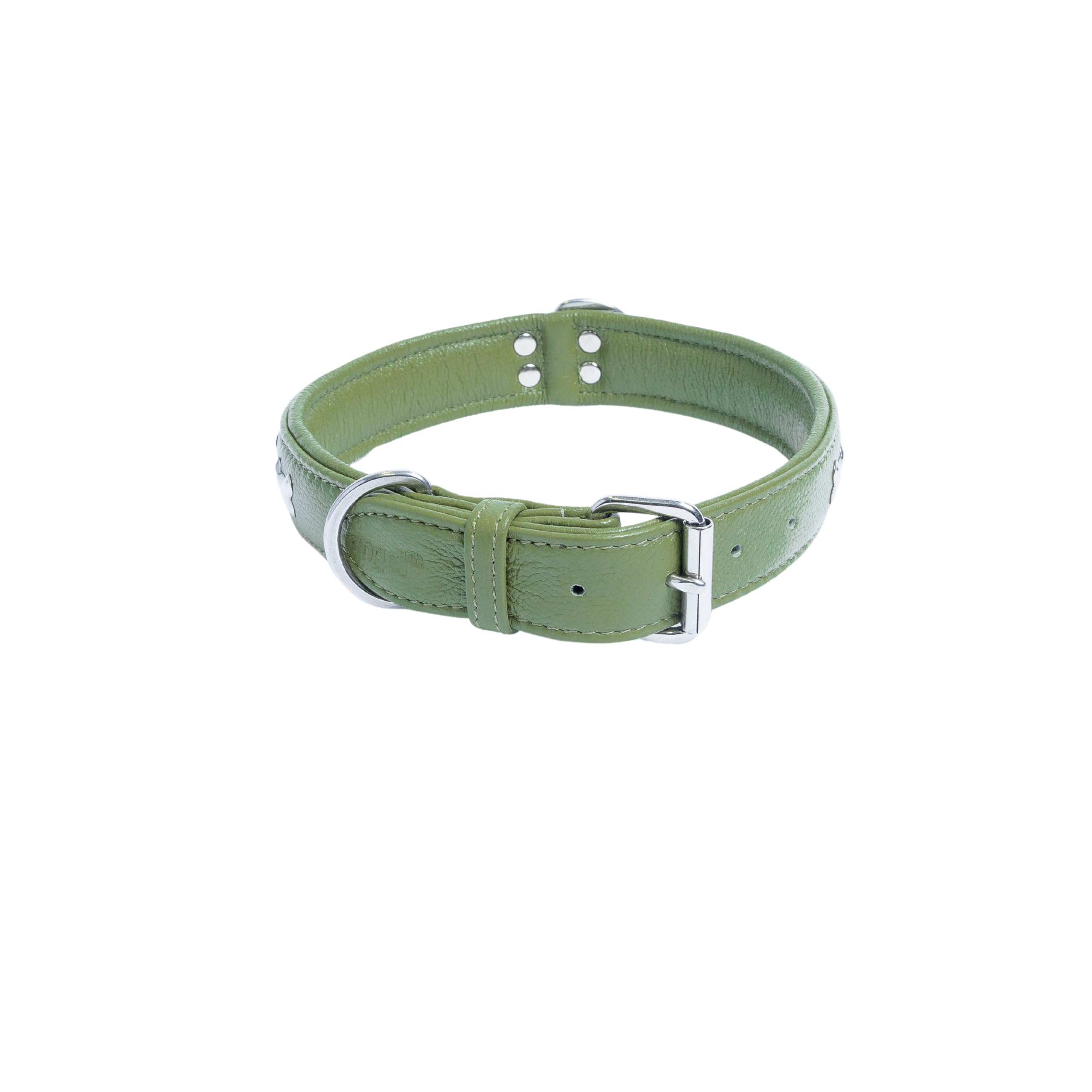 Genuine Leather Studded Dog Collar for Medium to Large Dogs - 24