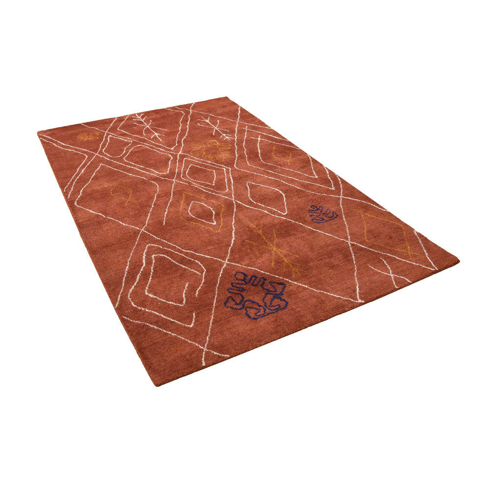 SpectrumStyle Hand Knotted Wool Area Rug - Soft & Durable Non-Slip Living Room Carpet - Perfect for Bedroom, Nursery, or Office Decor