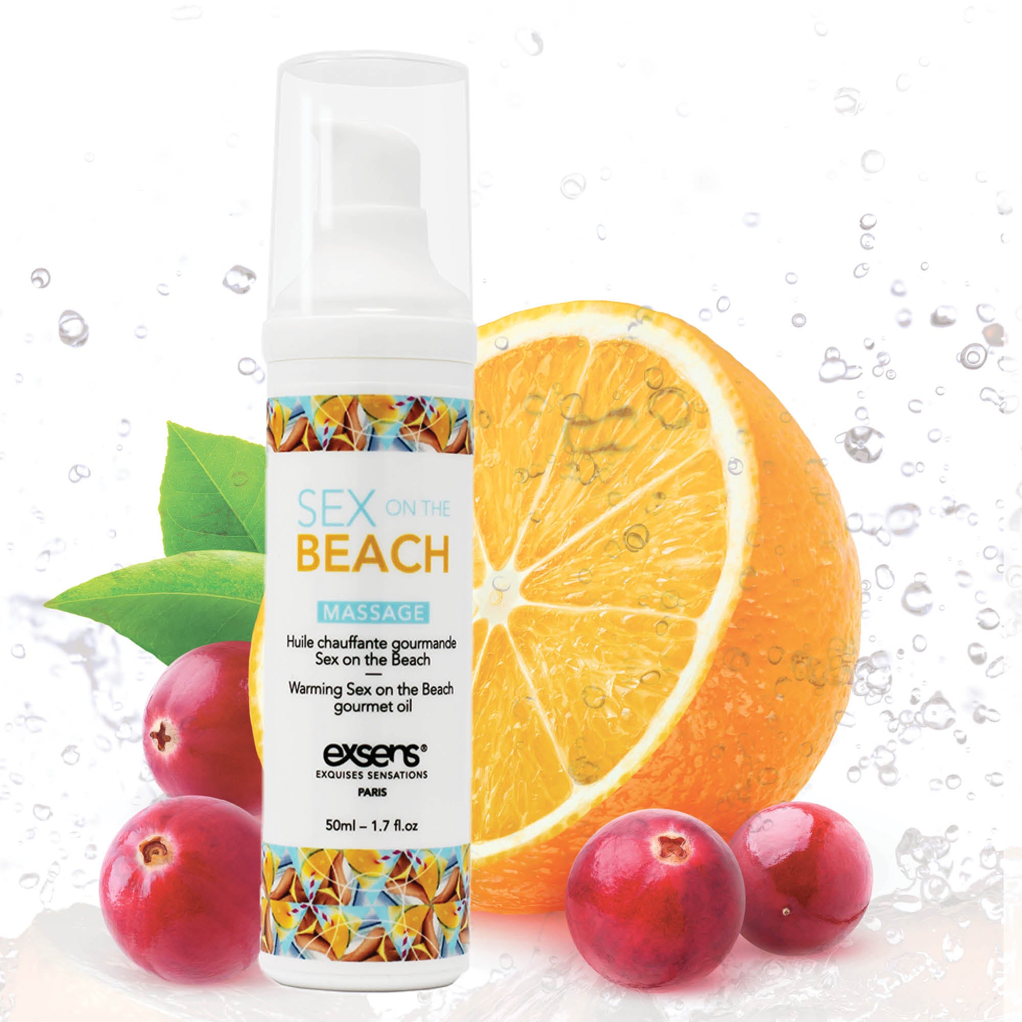 Exsens Sex on the Beach Gourmet Warming Massage Oil - Flavored Edible Lube for Couples (50ml/1.7 fl.oz) - Perfect for Romantic Nights & Sensual Massage