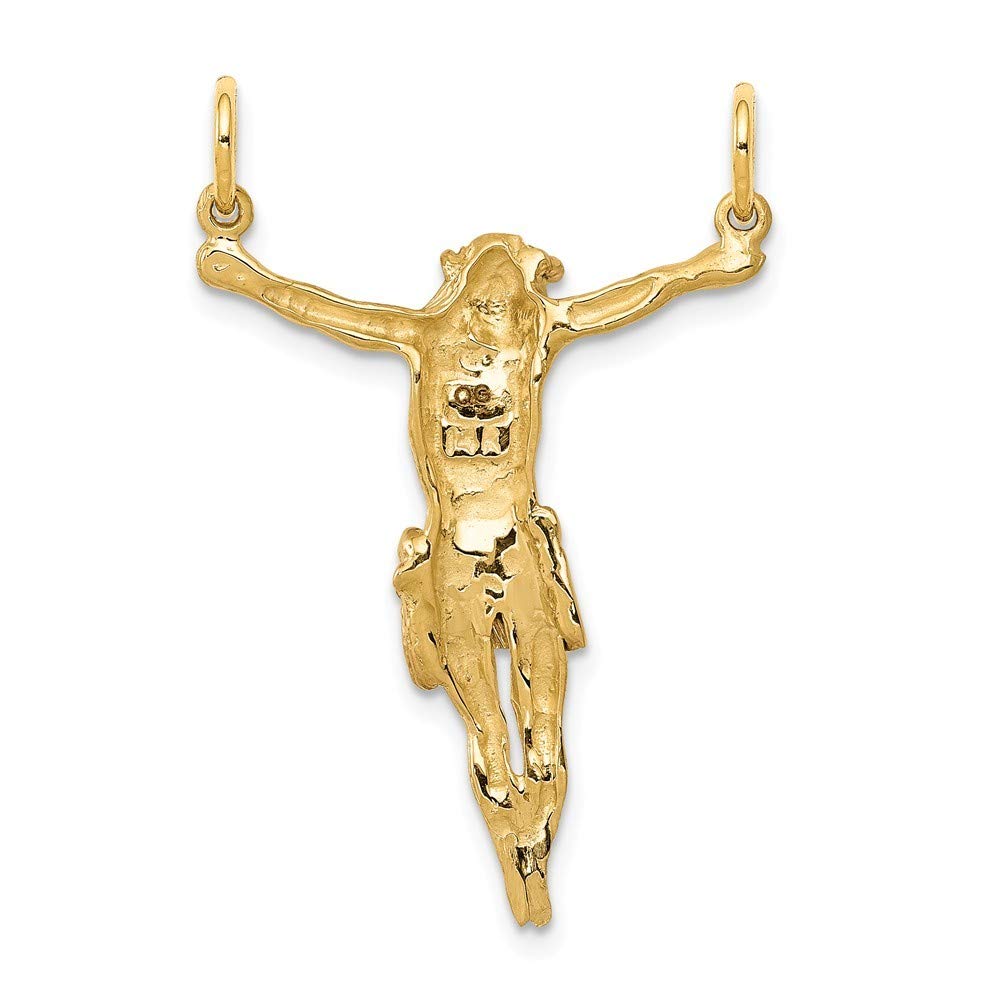 14K Two-Tone Gold Rose Corpus Pendant Necklace - Roy Rose Jewelry - Elegant Religious Gift for Women, Perfect for Baptism, First Communion & Everyday Wear