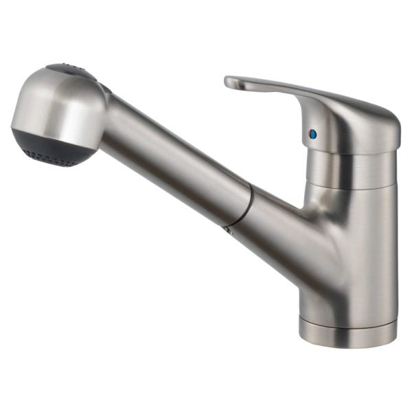 Hamat EVPO 1000 BN Dual Function Pull Out Kitchen Faucet with Sprayer - Brushed Nickel Finish - Ideal for Modern Kitchens, Dishwashing & Food Prep