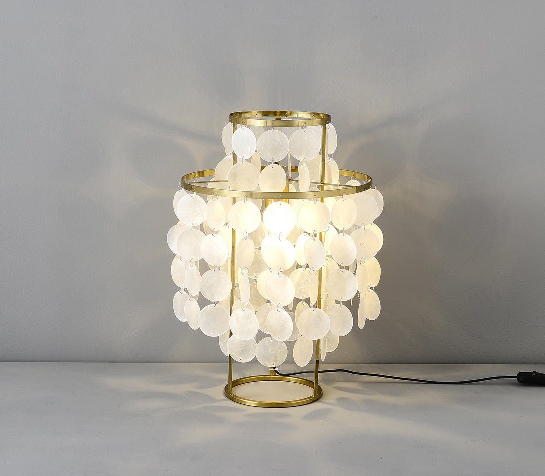 Modern Round Shell Table Lamp - Stylish Bedside & Living Room Lighting for Home Decor | Perfect for Bedroom, Office & Reading Nook