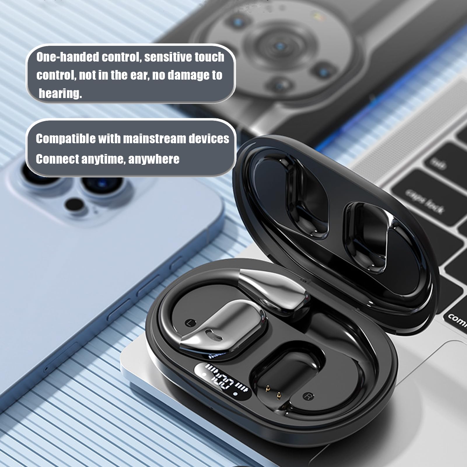 M75 AI Translator Earbuds - Wireless Bluetooth Earbuds with Real-Time Translation for 40+ Languages | Perfect for Travel, Business Meetings & Language Learning (Black)