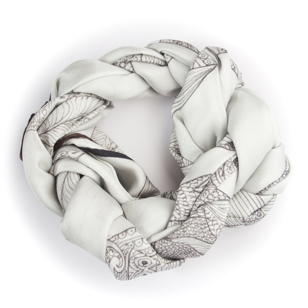 Elegant Henna Horse Print Long Silk Scarf - Lightweight Fashion Accessory for Women, Boho Chic Wrap, Perfect for Parties, Weddings & Everyday Wear