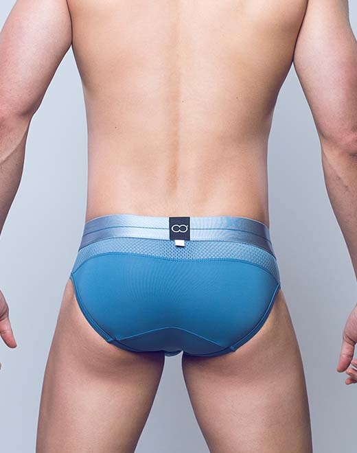 2eros Active Boreas Brief - Mesh Faded Denim Underwear for Men | Comfortable & Breathable for Gym, Running & Everyday Wear