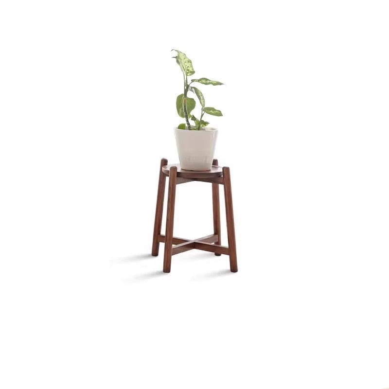 Solid Wood Flower Rack - Oak & Walnut Storage Shelf for Plants | Perfect for Home Decor, Living Room, Garden & Indoor Plant Display