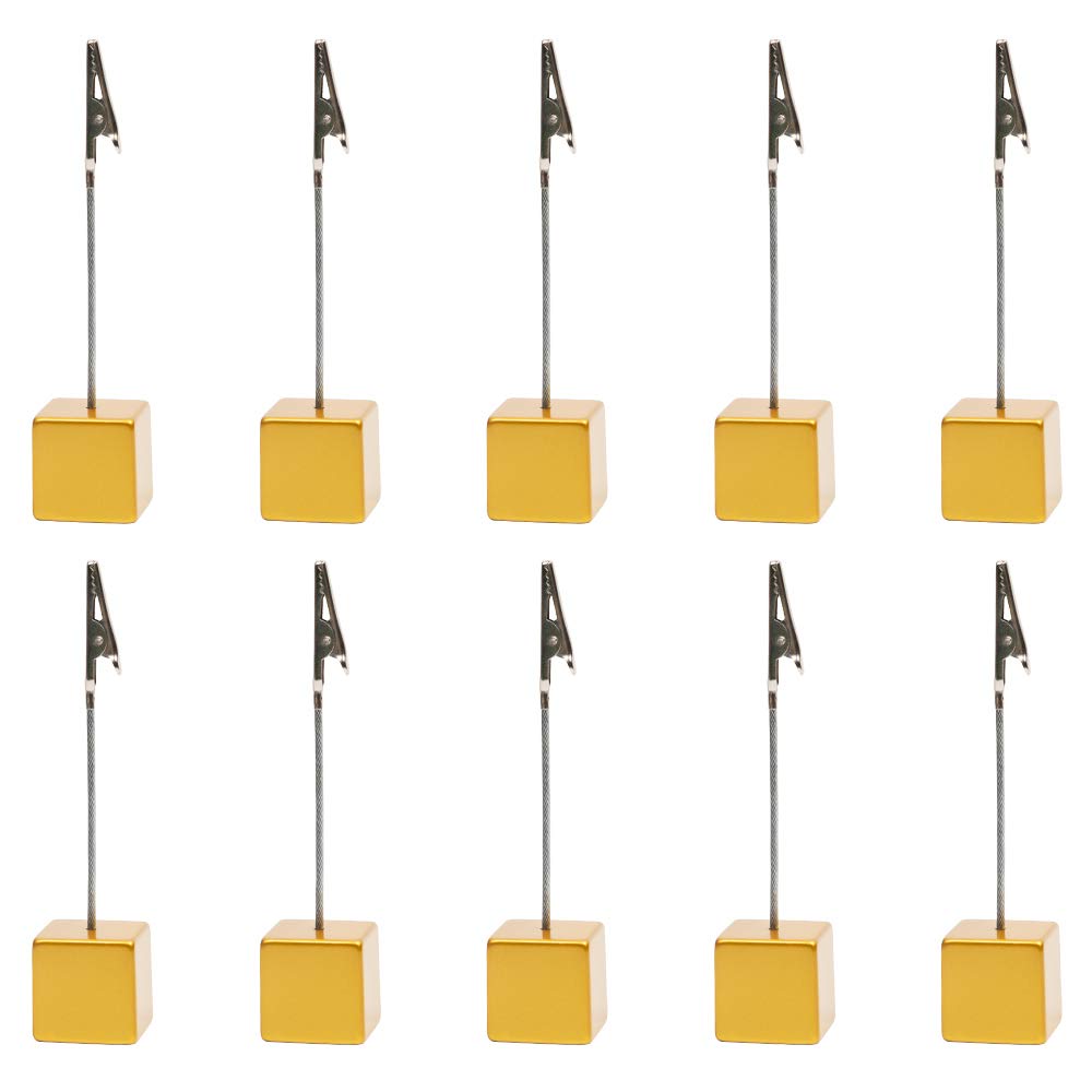 10pcs Gold Table Number Holders - Elegant Name Card Stands, Memo Clips & Menu Holders for Weddings, Parties & Restaurants - Perfect for Place Cards, Photos & Notes