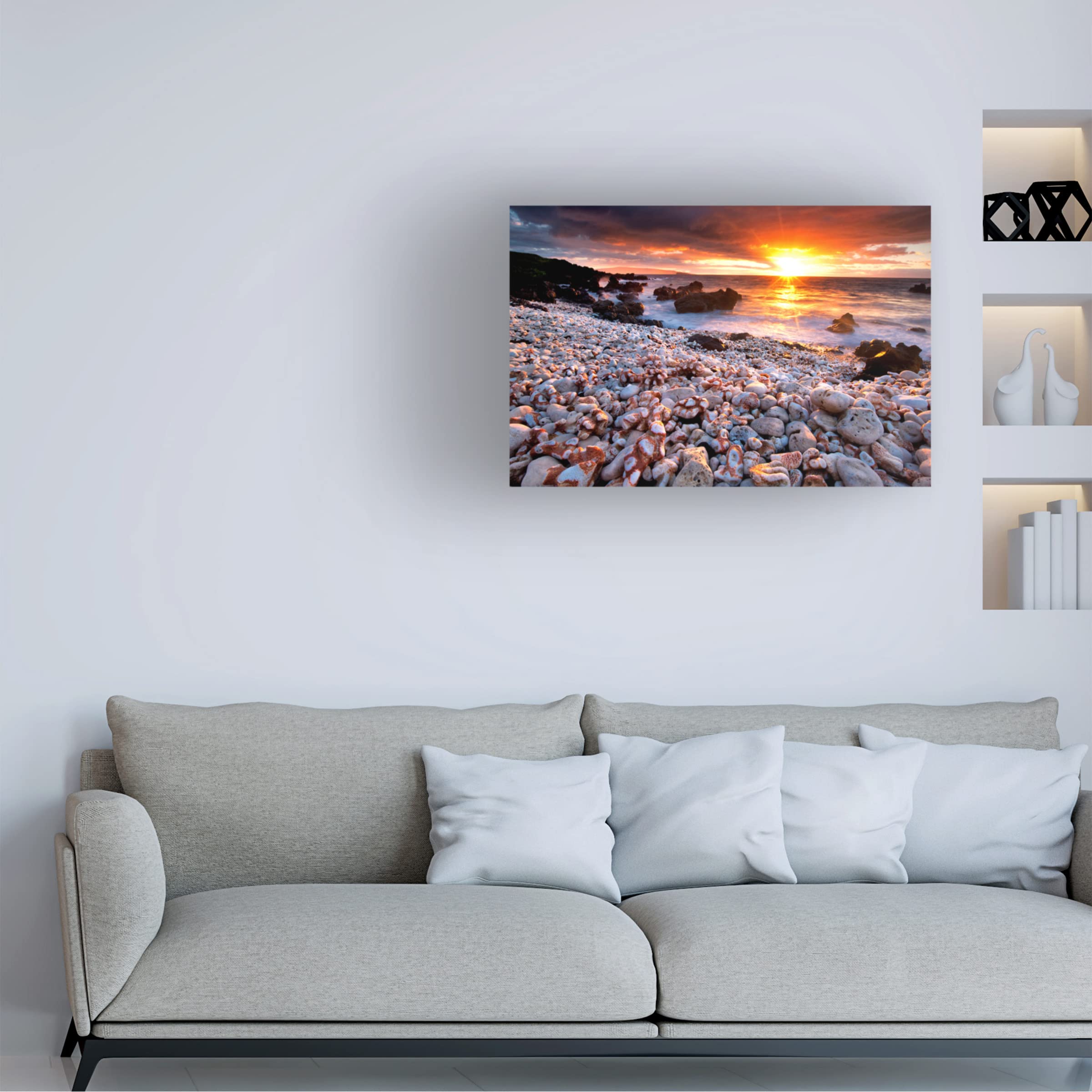 Dennis Frates 'Rocky Coast 8' Canvas Wall Art Print - Seascape Beach Decor for Living Room, Bedroom & Office - Premium Trademark Fine Art Collection