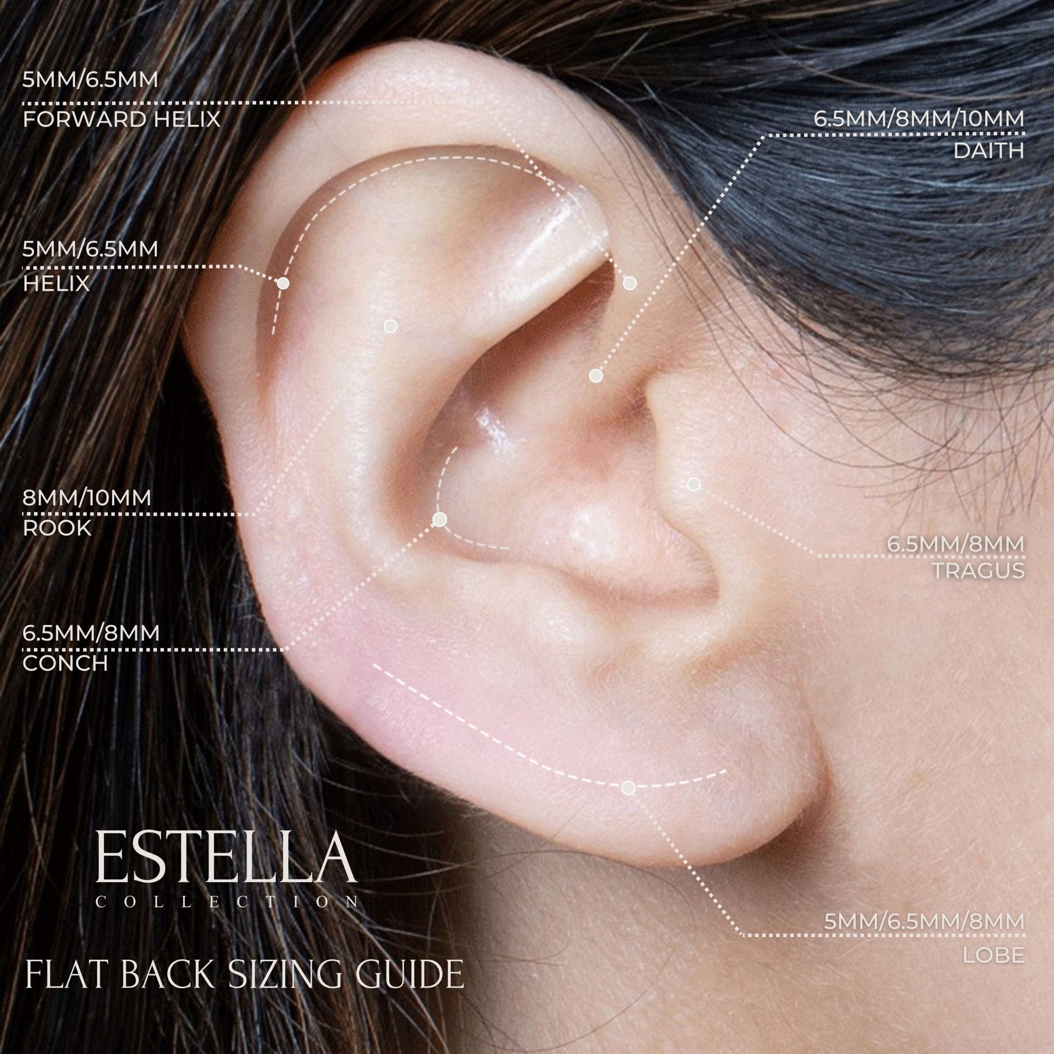 14K Solid Gold Flat Back Stud Earrings - Internally Threaded for Secure Fit | Perfect for Cartilage, Helix, Tragus Piercings & Everyday Wear