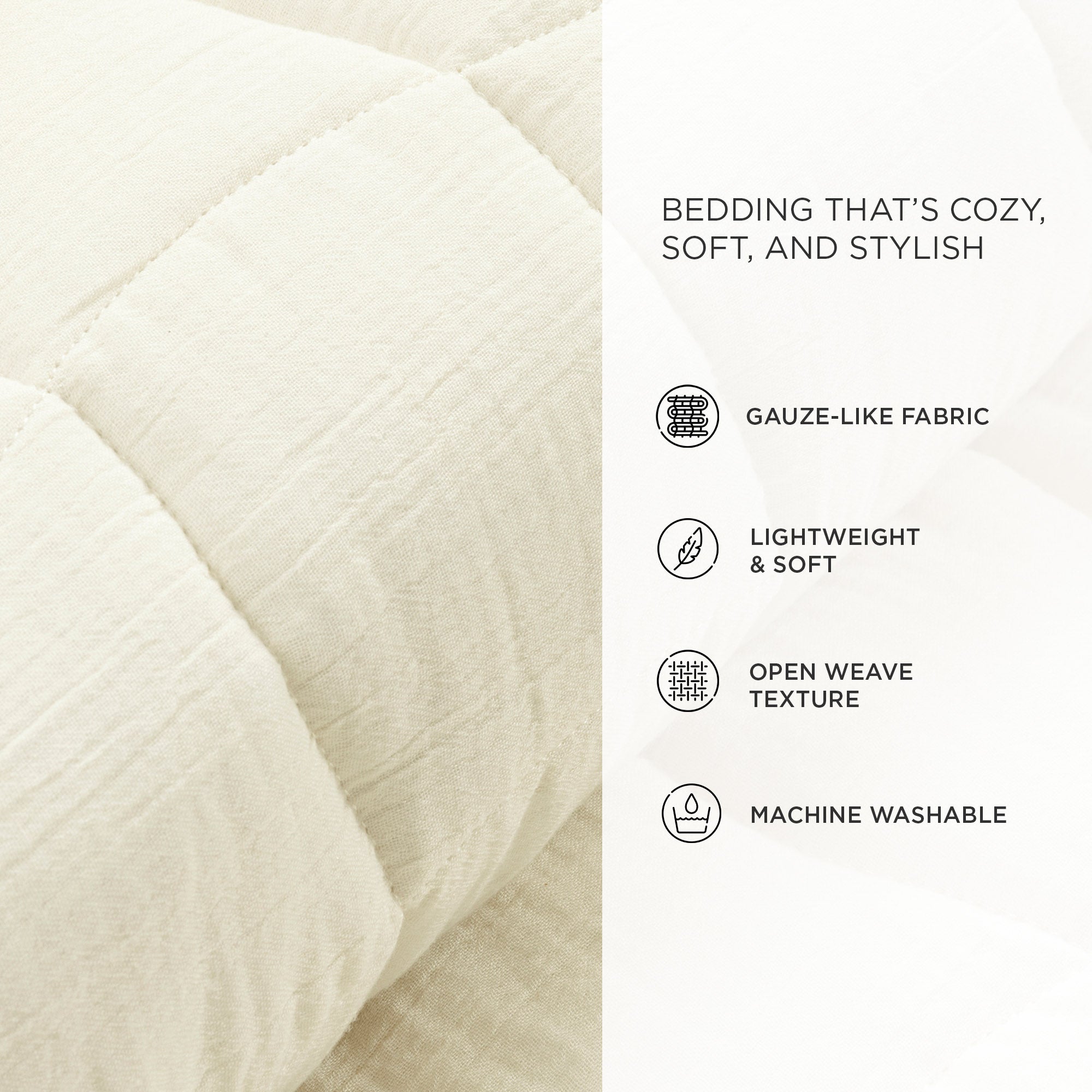 Premium 3-Piece Cloud Gauze Quilt Set - Soft & Breathable Bedding for All Seasons - Perfect for Cozy Nights, Guest Rooms & Vacation Homes