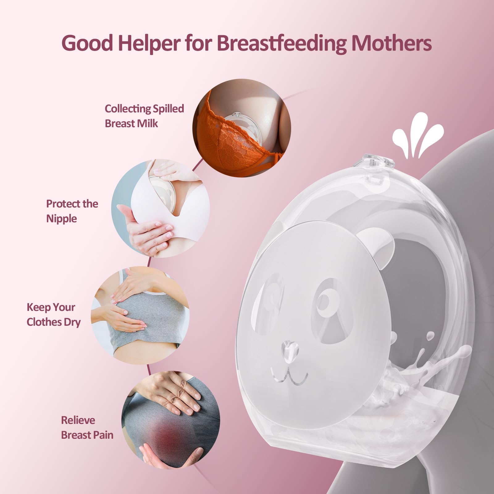 **Reusable Silicone Breast Milk Collector - 2.8oz/80ml Big Capacity Milk Catcher for Breastfeeding, Soft & Comfortable - 2 Pack | Perfect for Nursing Moms, Leak-Free & Hands-Free Pumping**