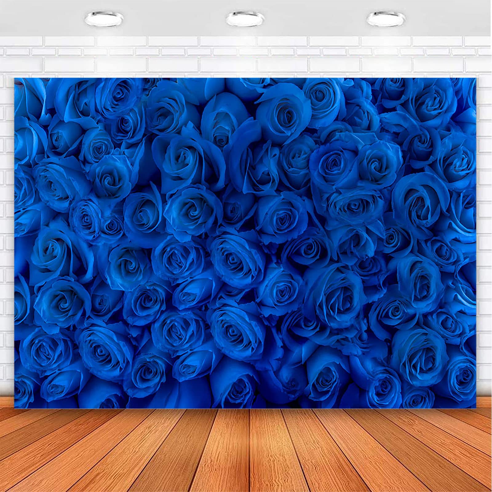 Royal Blue Rose Floral Backdrop - 7x5ft Avezano Blue Rose Flower Photo Studio Props for Birthday, Bridal Shower, Wedding, Miss to Mrs Party Decorations & Portrait Background - Perfect for Baby Showers, Graduations, and Home Decor