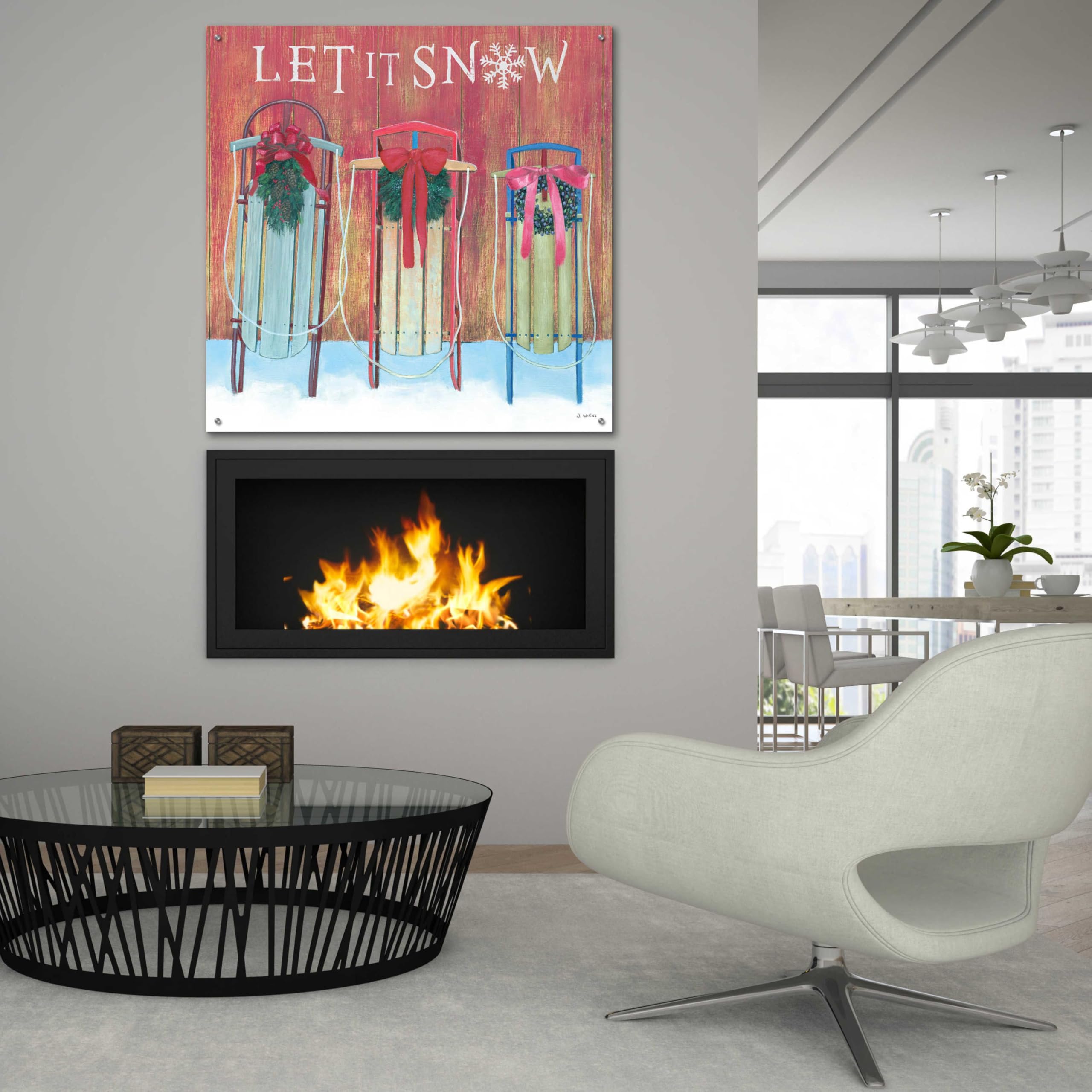 Epic Art 'Christmas Affinity IX' by James Wiens - 36x36 Inch Acrylic Glass Wall Art for Holiday Home Decor - Perfect for Living Room, Bedroom & Office Christmas Decoration