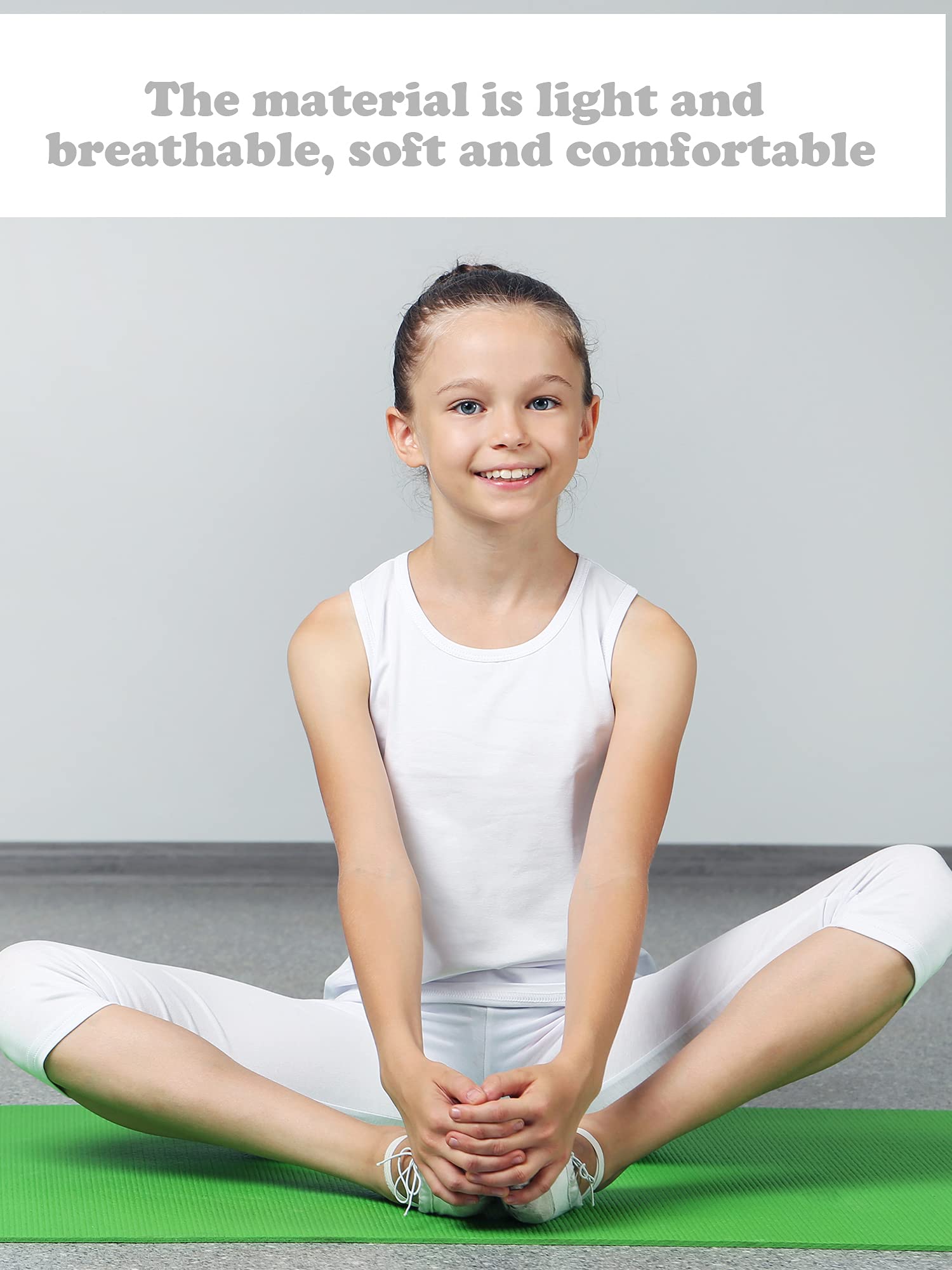Geyoga 6-Pack Girls Dance Tank Tops - Racerback Crop Tops for Ballet, Gymnastics & Dance | Breathable Sleeveless Performance Wear for Kids & Teens | Perfect for Dance Classes, Recitals & Practice