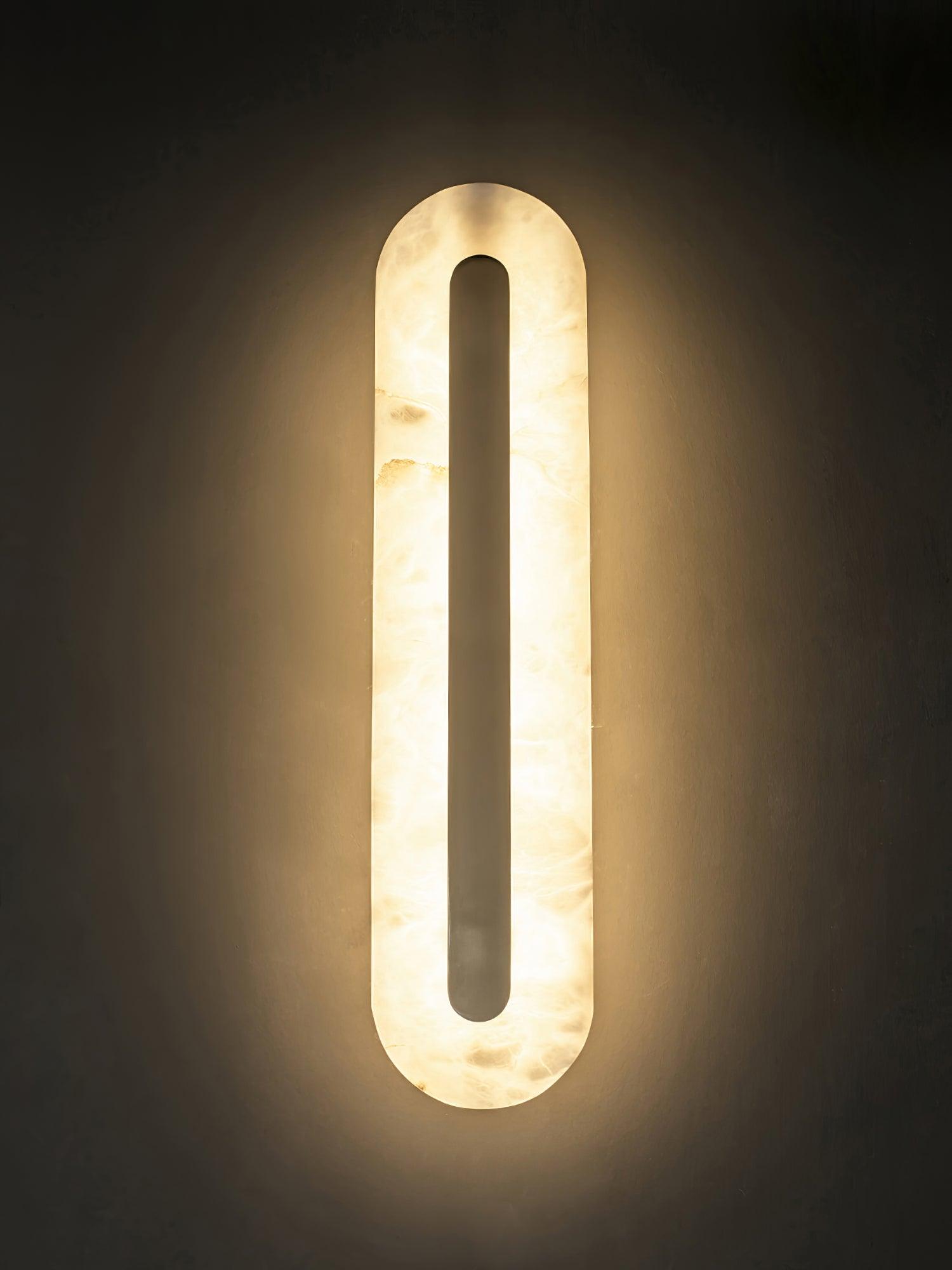 Modern Alabaster Rounded Wall Light Fixture - Elegant Indoor Sconce for Living Room, Bedroom & Hallway Lighting