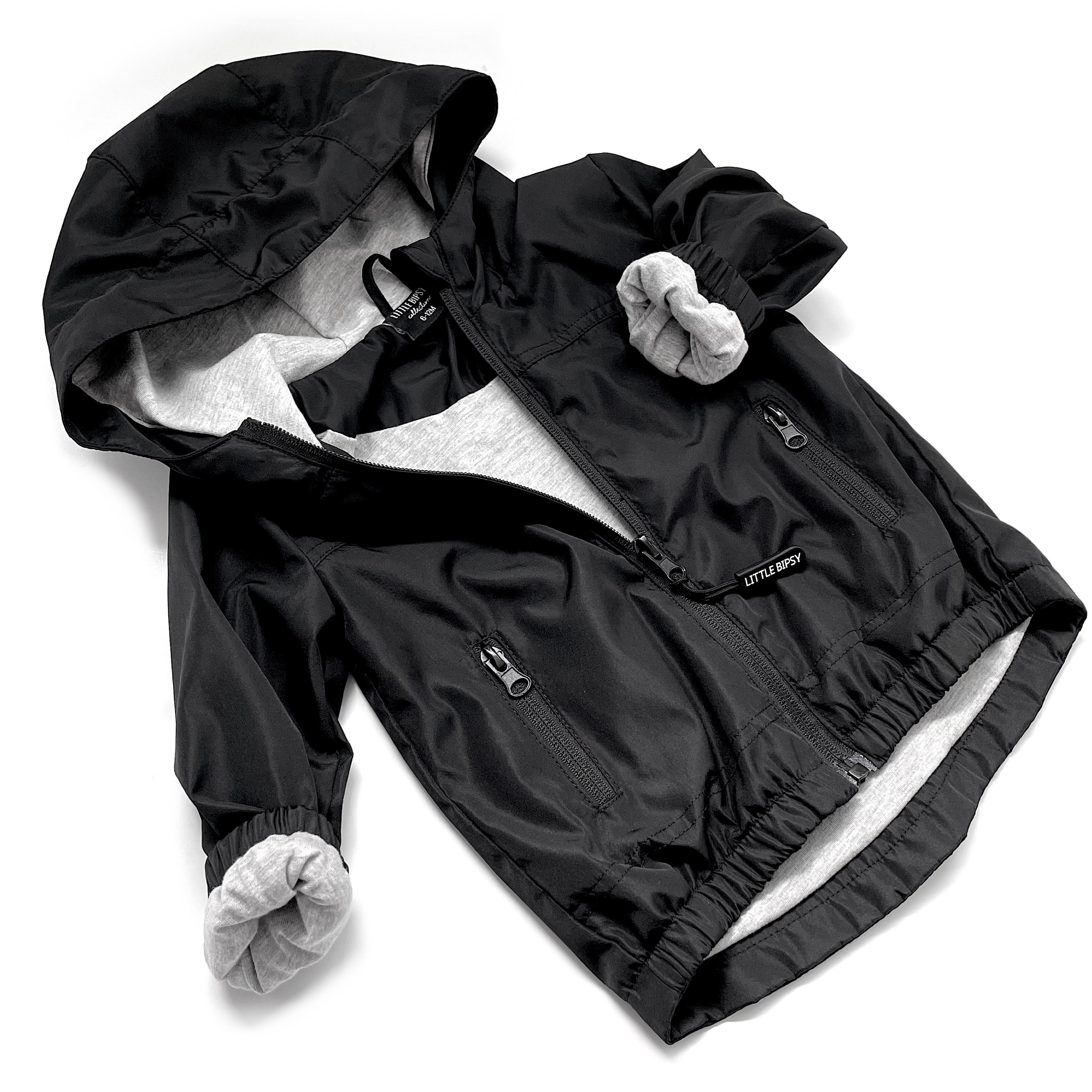 Men's Lightweight Windbreaker Jacket Black - Waterproof & Breathable Outdoor Running Hiking Travel Coat