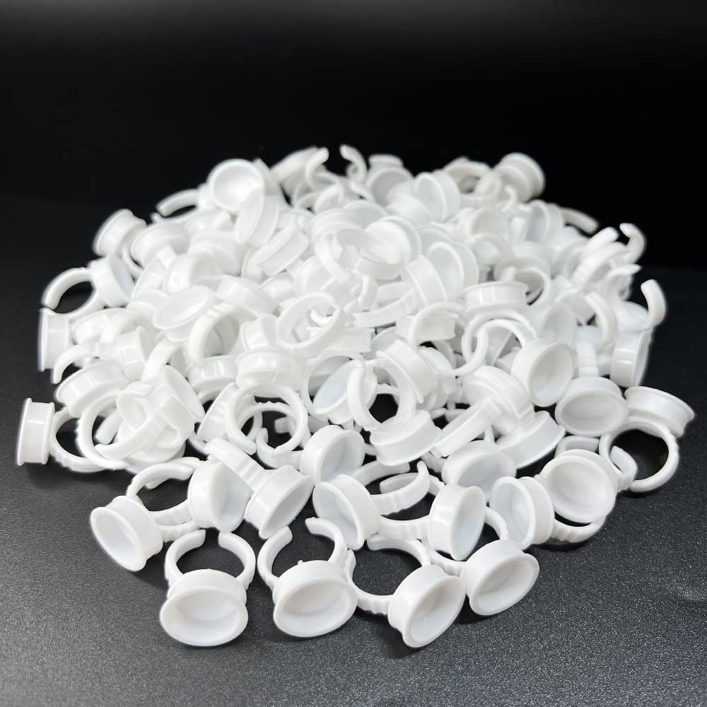 100PCS Disposable Tattoo Ink Caps - Large Size Tattoo Rings Cups for Microblading, Semi-Permanent Makeup & Pigment Glue Holder | Perfect for Tattoo Artists & Beauty Professionals | Use in Salons, Studios & Home Tattoo Kits