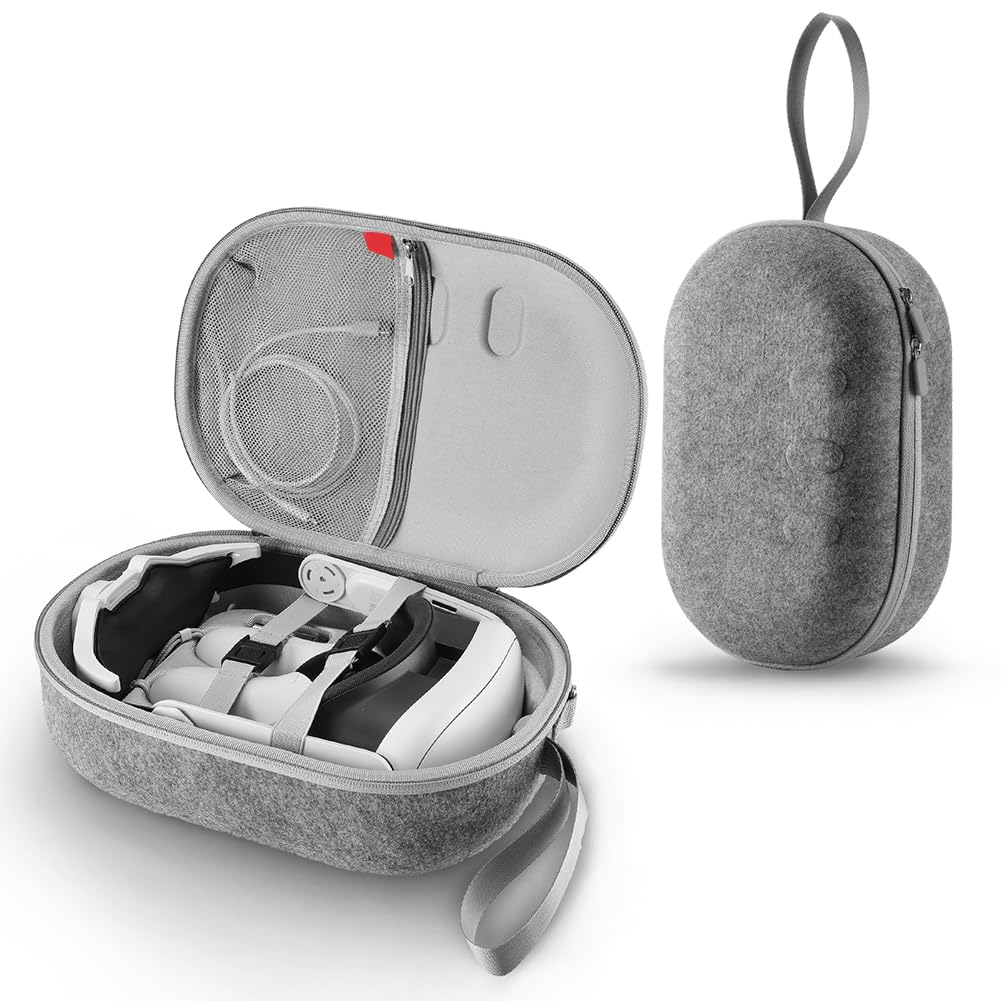 Shockproof EVA Hard Travel Case for Meta Quest 3 VR Headset & Controllers - Protective Storage Carrying Case with Shoulder Strap for Oculus Quest 3 Accessories | Perfect for Gaming, Travel & Safe Storage