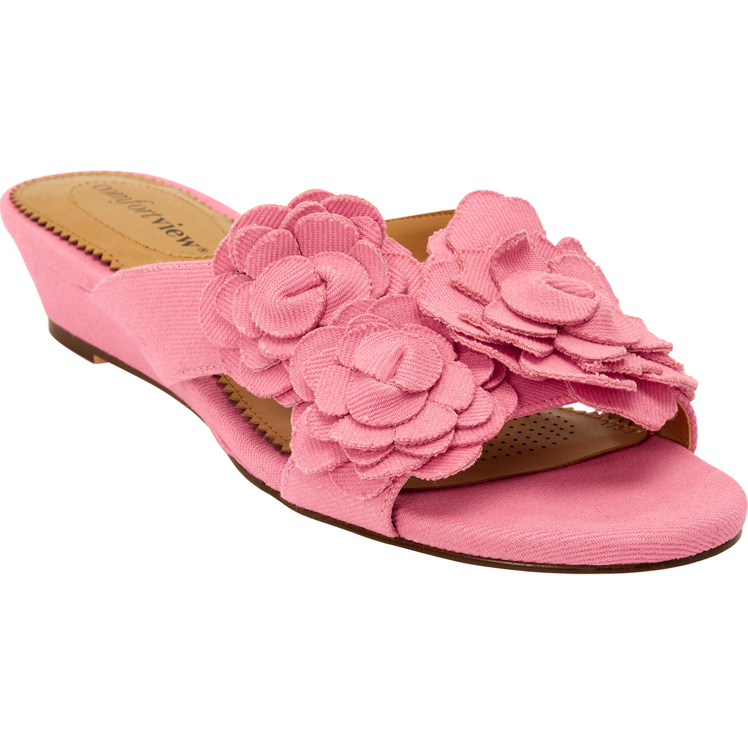 Comfortview Women's Wide Width The Carmen Mule - Slip-On House Shoes for Relaxing at Home, Lounging & Indoor Comfort