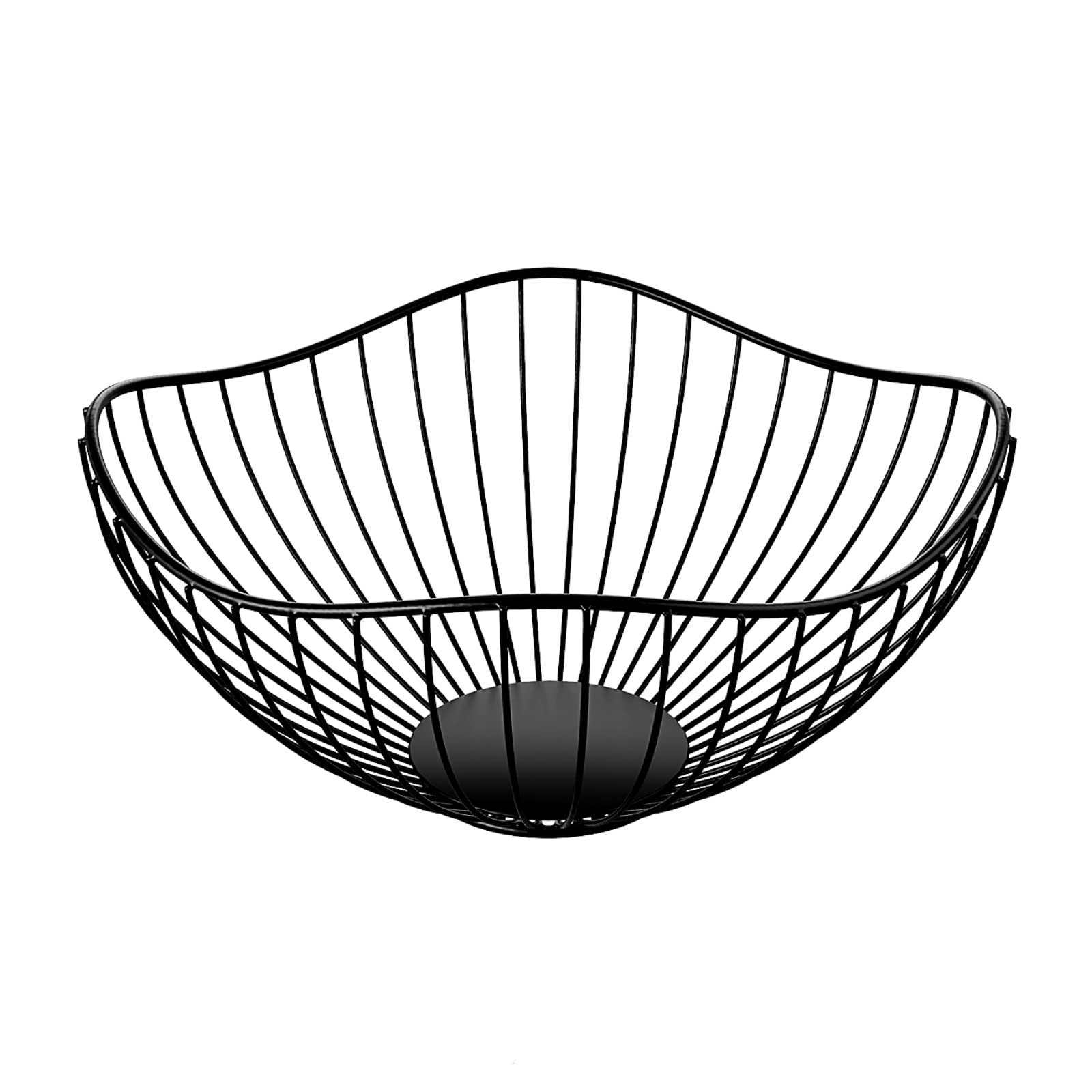 Modern Large Wire Fruit Bowl - Minimalist Kitchen Countertop Decor for Fruit & Vegetable Storage - Perfect for Dining Table Centerpiece, Home Decor & Kitchen Organization - Black