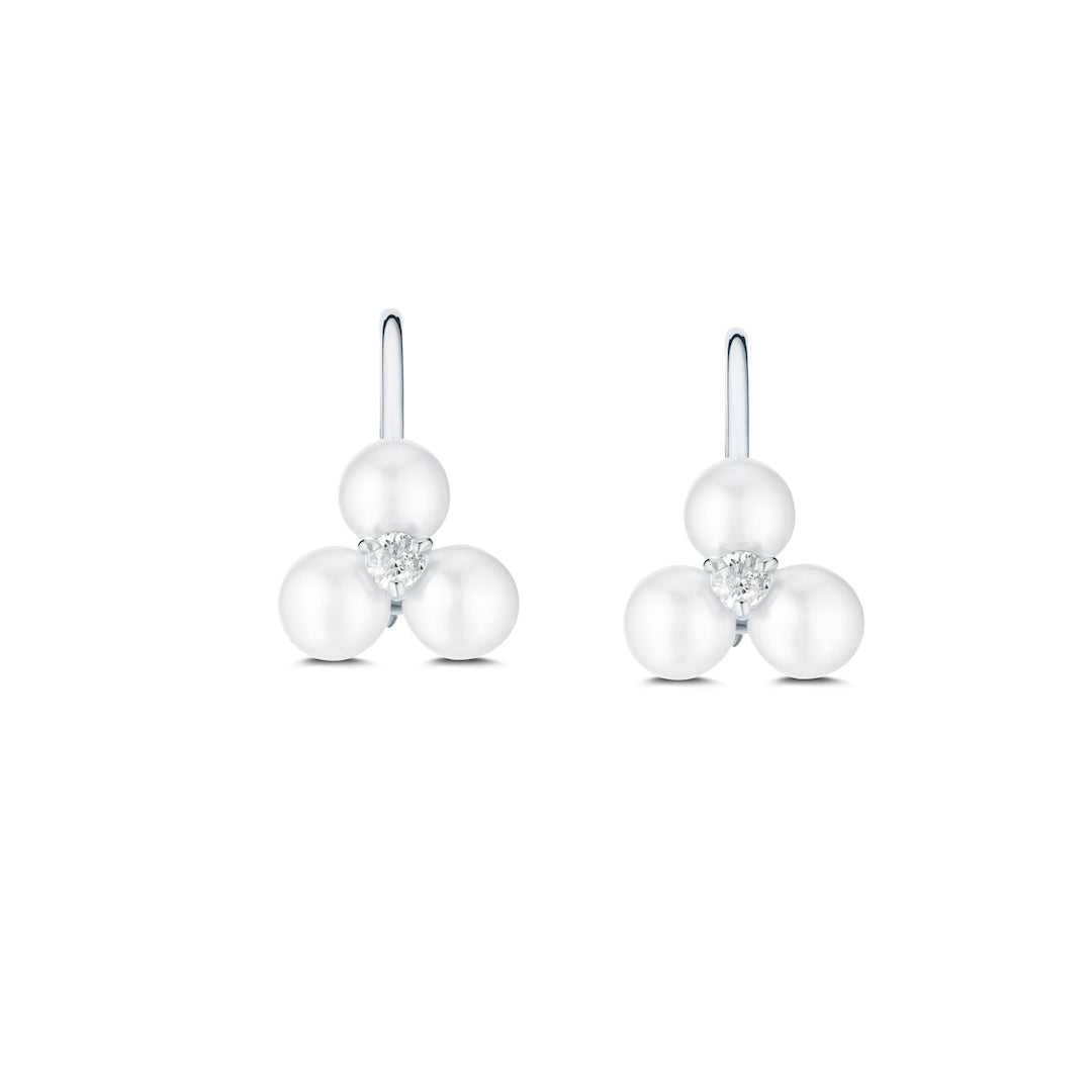 Exquisite South Sea Pearl & Diamond Drop Earrings - AAA Quality White Pearls with 14K Gold Setting - Perfect for Weddings, Anniversaries & Formal Occasions