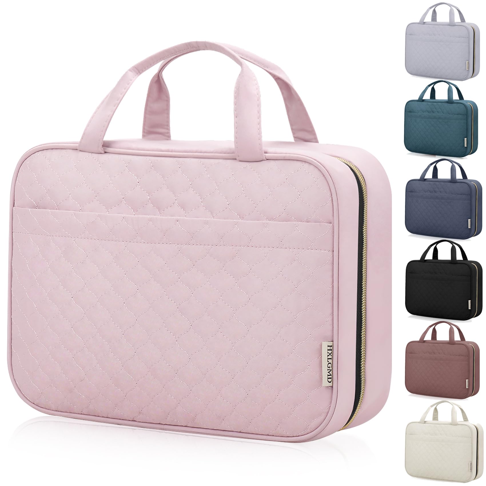 Women's Travel Toiletry Bag with Hanging Hook - 3-in-1 Portable Makeup Cosmetic Organizer for Accessories, Shampoo & Full-size Toiletries | Perfect for Vacation, Business Trips & Gym Essentials