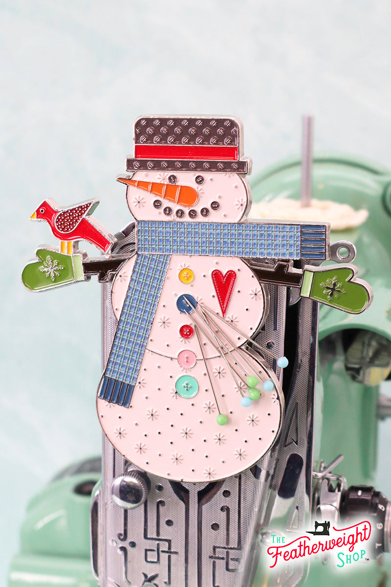 Lori Holt Let's Make a Snowman Needle Minder - Magnetic Needle Holder for Quilting, Sewing & Embroidery Projects - Perfect for Crafters & DIY Enthusiasts