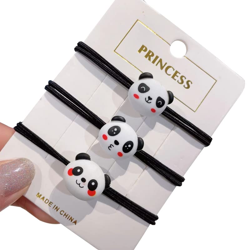 Cute Panda Shaped Hair Clips & Elastic Headbands for Women & Girls - Soft Ponytail Holders for Thin or Thick Hair - Perfect for School, Work, Parties & Everyday Styling