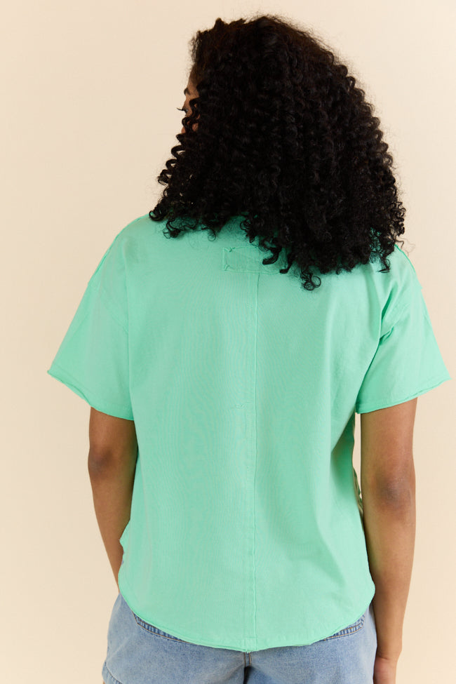 Firm Foundation Green Scoop Neck T-Shirt for Women - Soft Cotton Casual Tee | Perfect for Everyday Wear, Layering & Outfits