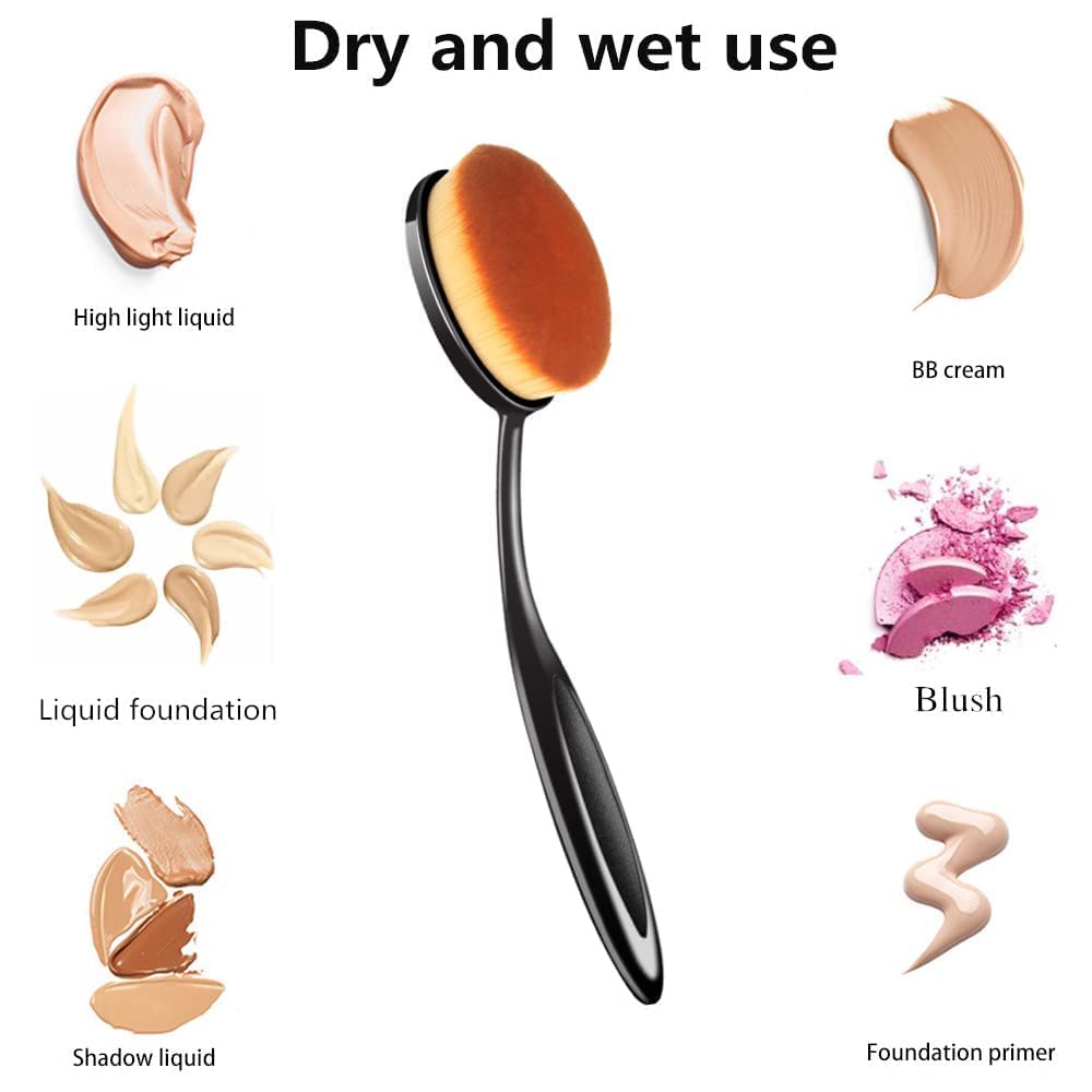 Lusty Soul Oval Foundation Brush - Professional Makeup Brush for Liquid, Cream & Powder | Blending Foundation, Blusher & Face Powder | Perfect for Everyday Makeup & Professional Beauty Looks