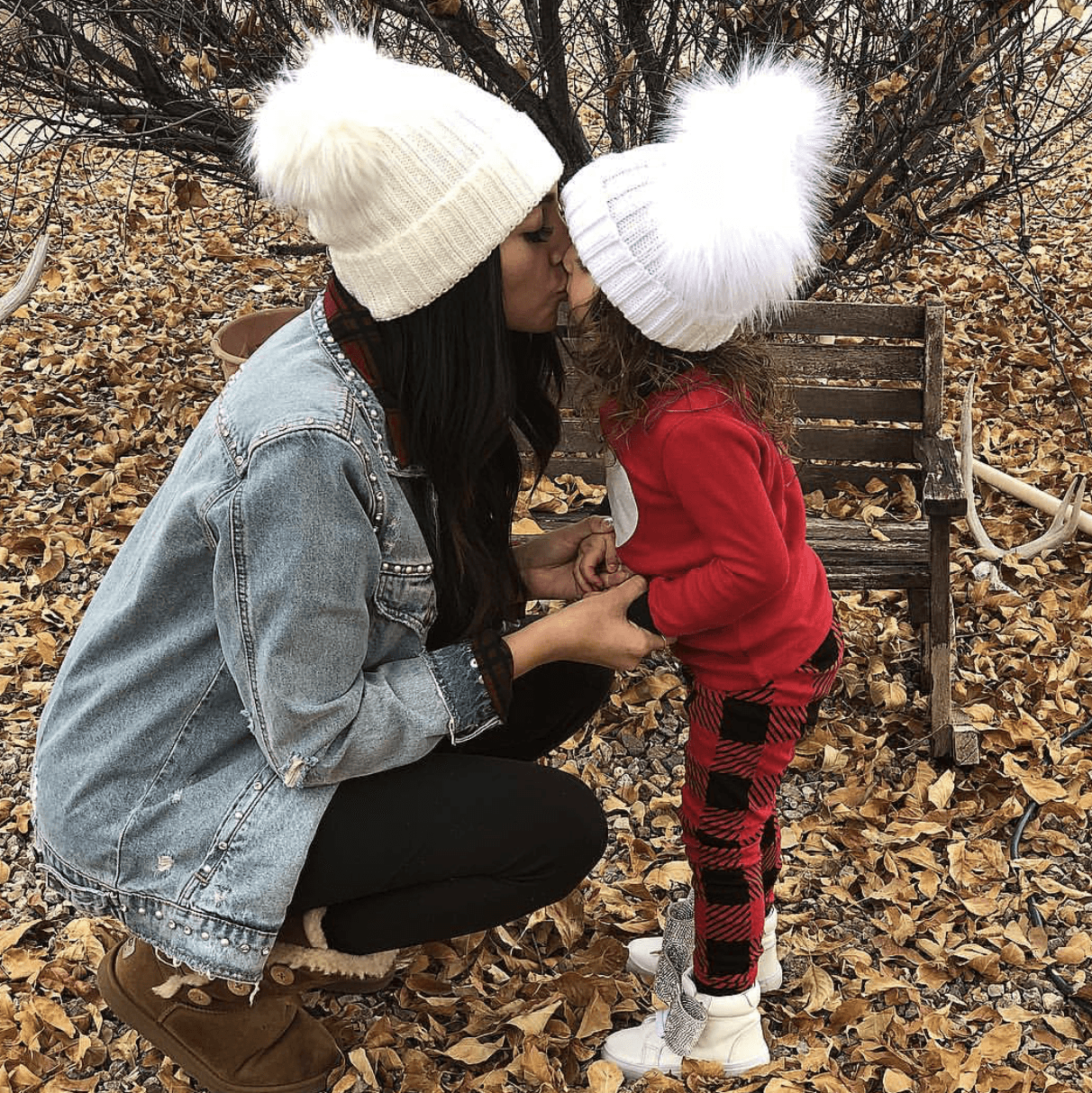 Cozy Knitted Double Faux Fur Pom Pom Winter Hat for Women - Warm Beanie with Soft Faux Fur Balls - Perfect for Cold Weather, Snow Days & Outdoor Activities