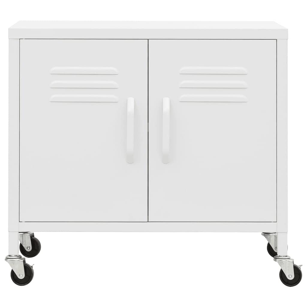 FAMIROSA 2-Door Steel Storage Cabinet with Adjustable Shelf & 4 Wheels - 23.6