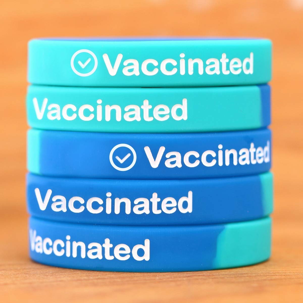 50 Pack Vaccinated Bracelets - Waterproof & Adjustable Silicone Wristbands for Events, Parties, and Medical ID - Perfect for Vaccination Proof, Health Awareness, and Fundraisers