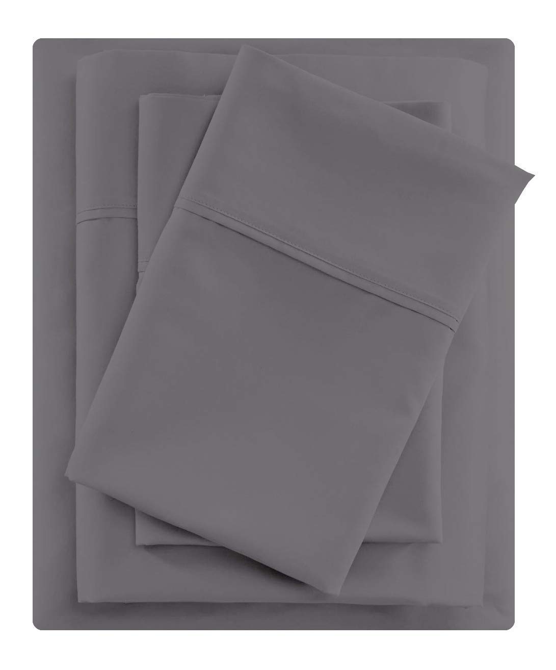 Luxury 600TC Twin Size Sheet Set - 4 Piece Dark Grey Hotel Quality Bed Sheets - Deep Pockets, Breathable & Cooling Cotton - Perfect for Guest Rooms, Dorms & Cozy Bedrooms