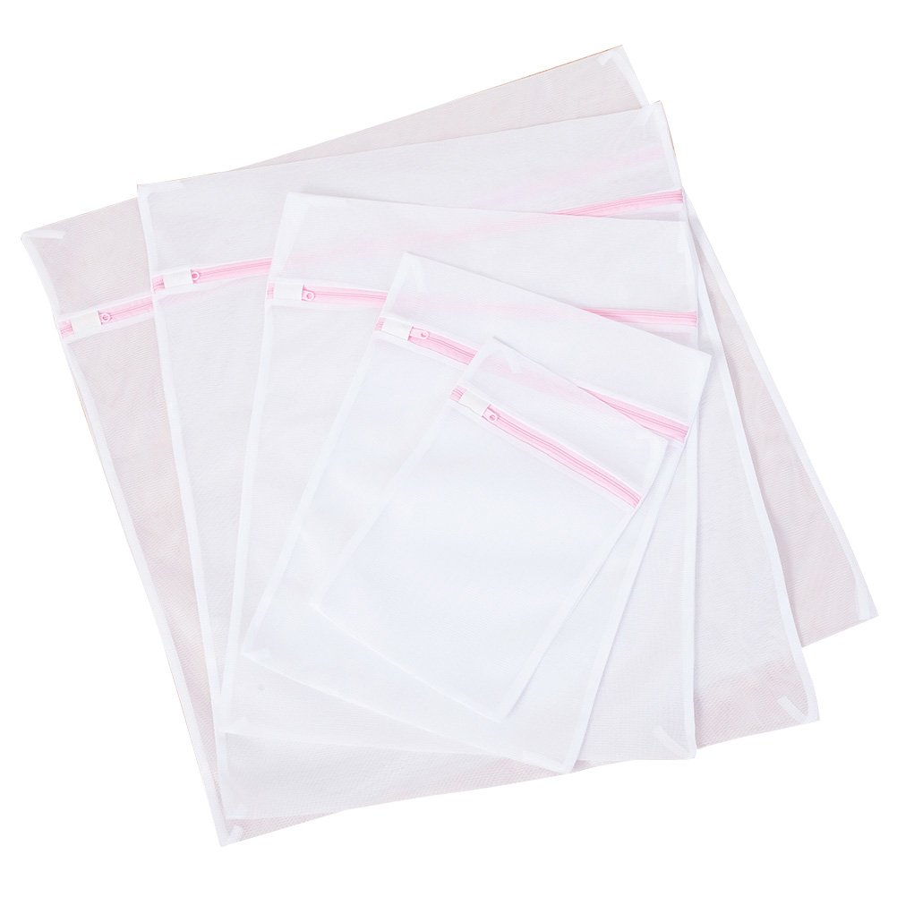 DOITOOL 5-Pack Thickened Mesh Laundry Bags with Zipper Closure - Delicates & Garment Protector for Washing Machine, Travel & Storage (15