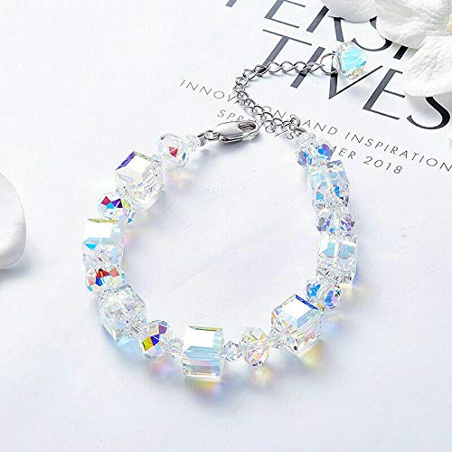 Aurora Borealis Crystal Bracelet 18K White Gold for Elegant Occasions