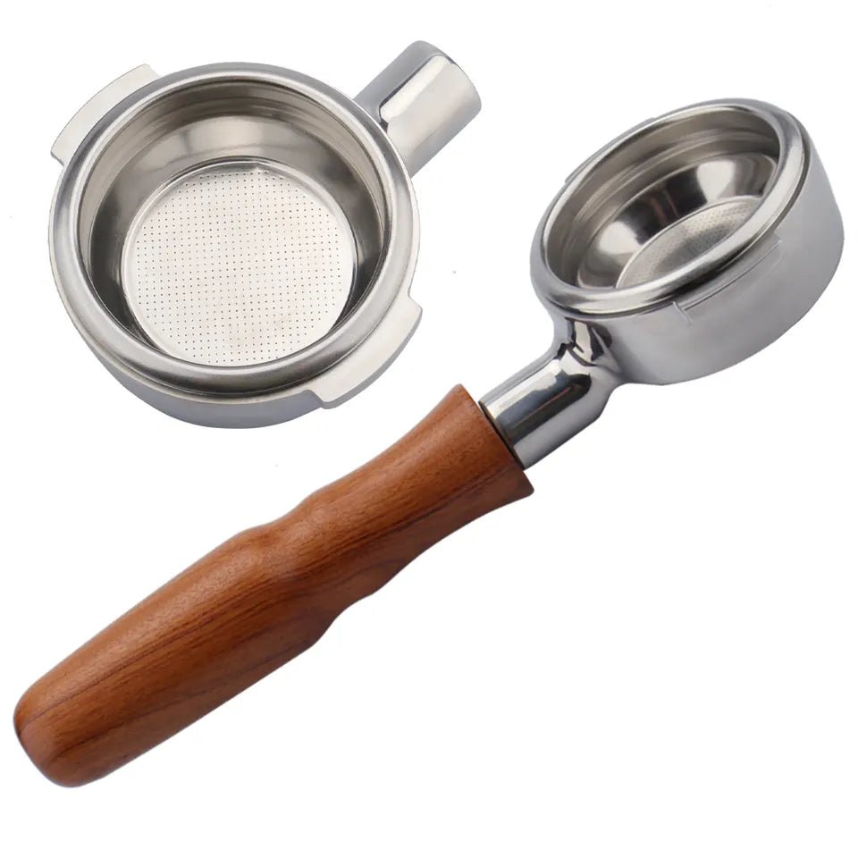 58mm Wood Bottomless Portafilter for Espresso Machines - Perfect for Home Baristas & Professional Coffee Shops