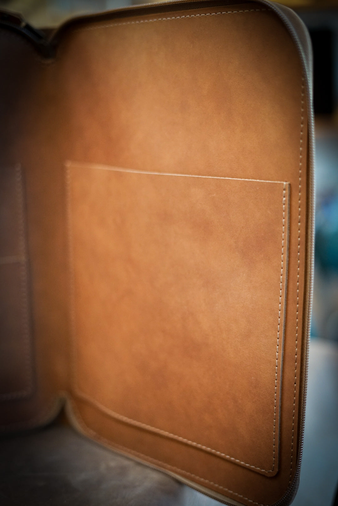 Premium Leather Padfolio Tan - Professional Business Portfolio with Notepad Holder for Meetings, Presentations & Office Use