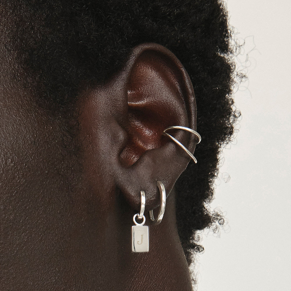Silver Double Band Single Ear Cuff - Trendy Non-Pierced Ear Jewelry for Women - Perfect for Parties, Weddings & Everyday Wear