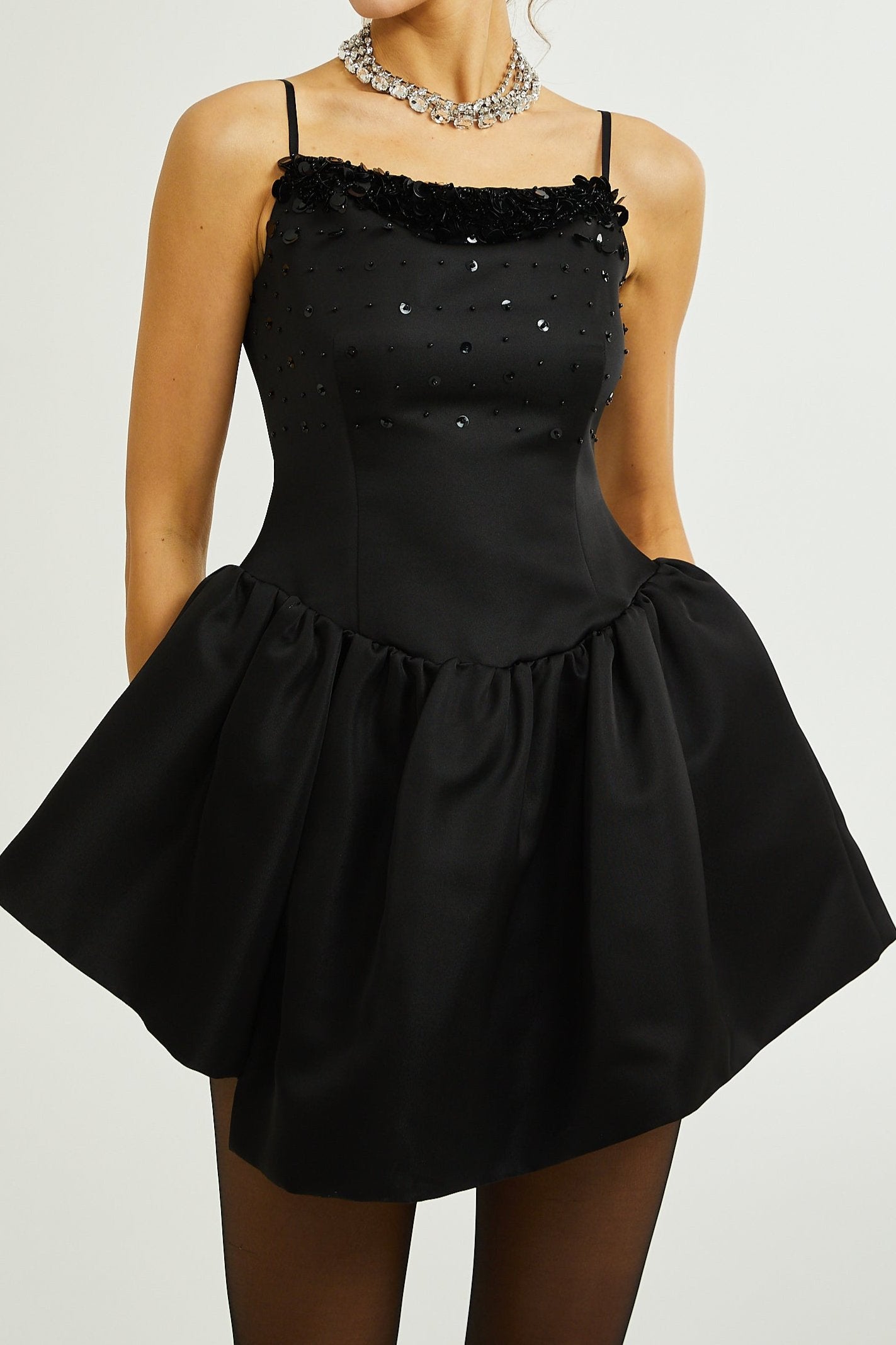 CHARLENE Embellished Asymmetric Dress for Women - Elegant Evening Gown for Parties, Weddings & Special Occasions
