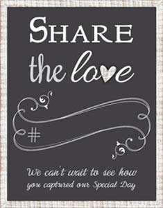Malden International Designs Share The Love Chalk Wedding Sign - Elegant Rustic Chalkboard for Weddings, Anniversaries & Home Decor
