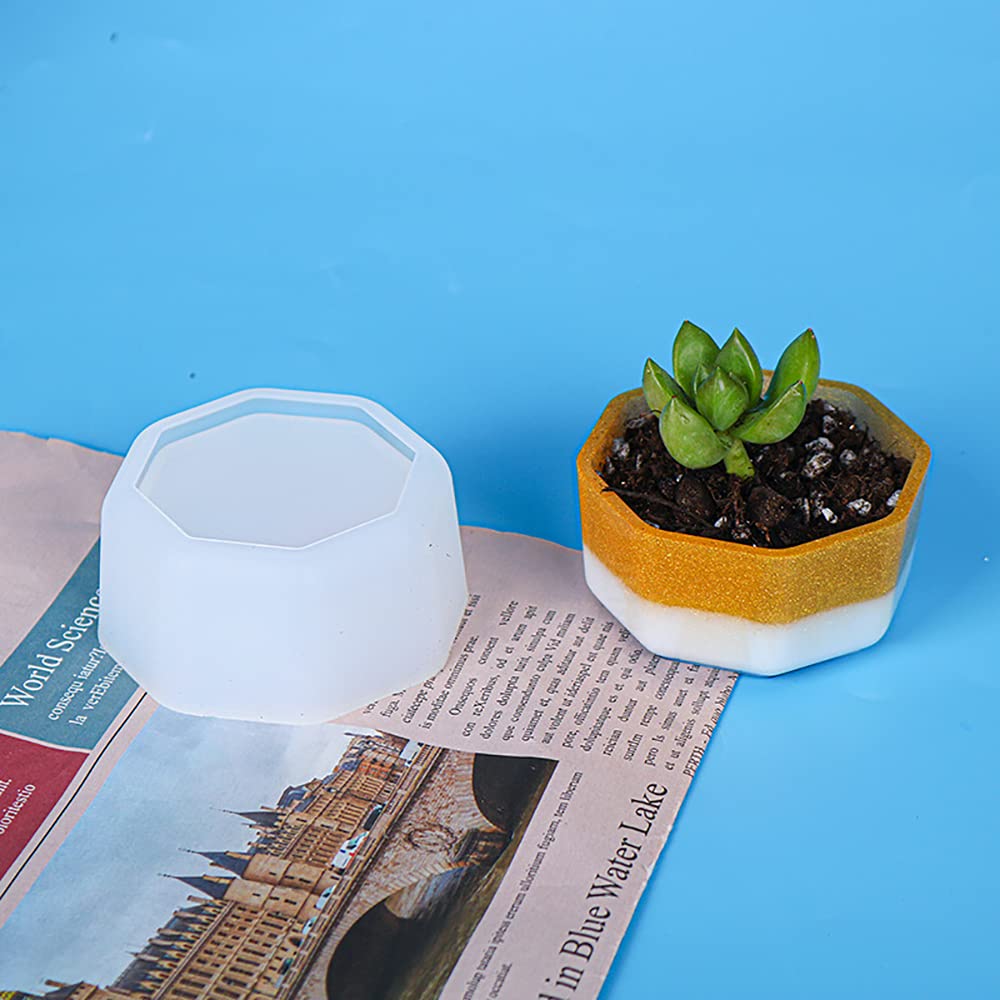 Octagon Shape Succulent Box Epoxy Mold - DIY Resin Casting Silicone Container for Small Items Storage | Perfect for Jewelry, Crafts & Home Decor