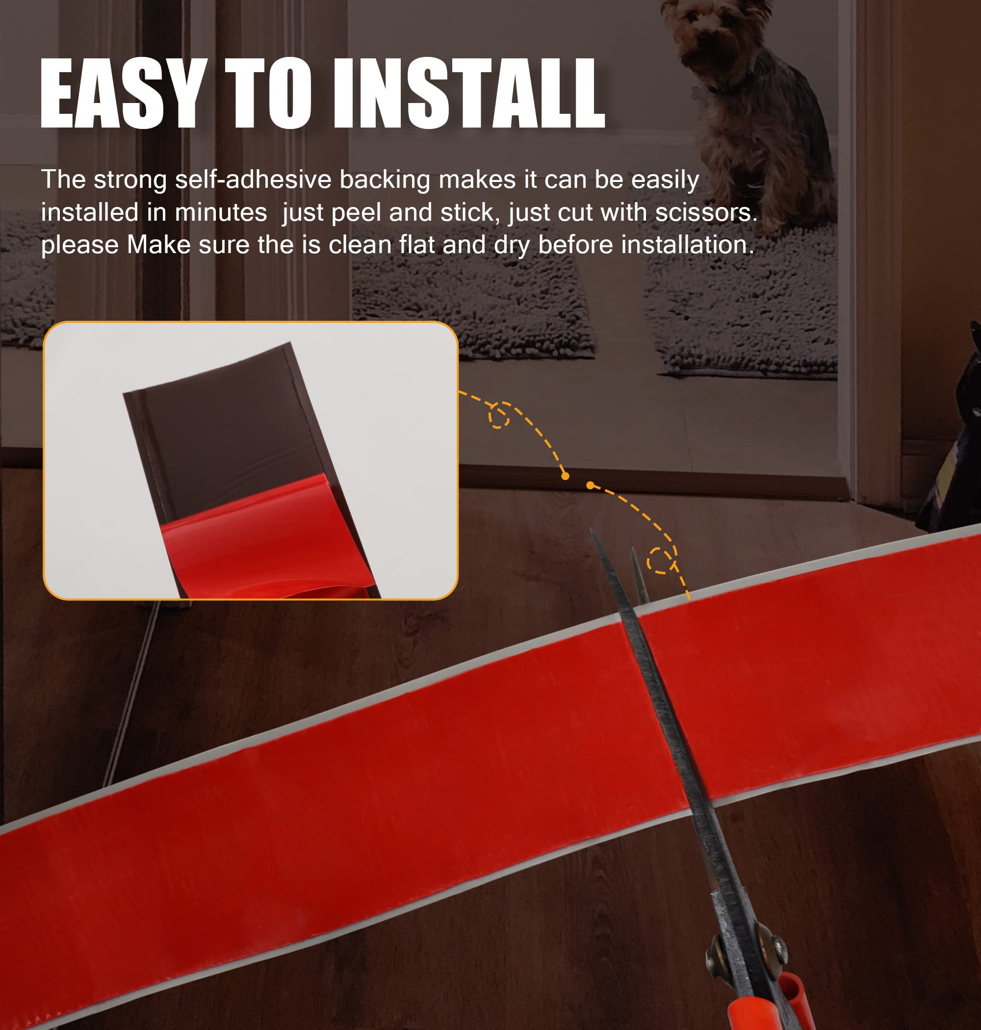 Bnell 3.28FT Self-Adhesive Floor Transition Strip - 2in Ash Wood Grain Vinyl/Laminate Floor Cover for Joining Gaps | Perfect for Home Renovation & DIY Flooring Projects