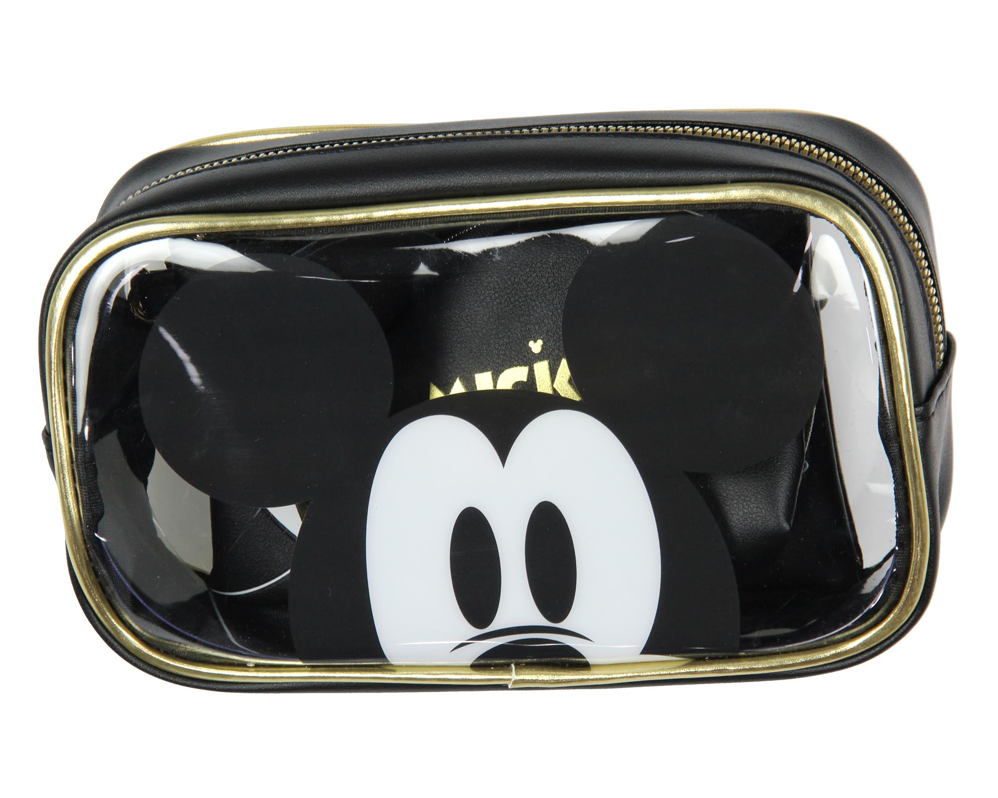 Disney Mickey Mouse 3-Piece Toiletry Bag Set with Clear Cosmetic Pouch - Travel Beauty Essentials Storage Organizer - Perfect for Vacation, Gym, and Makeup Storage