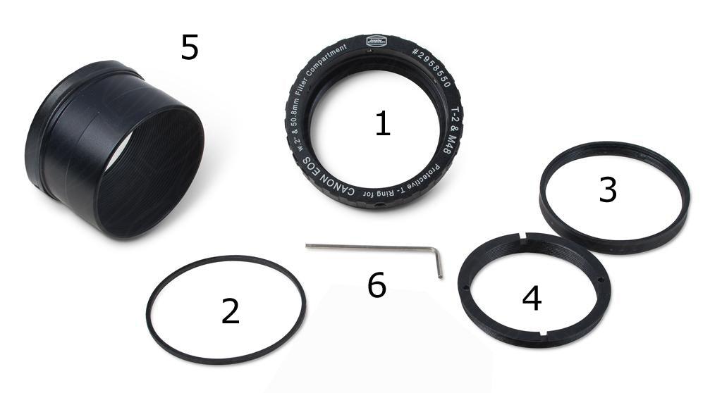 Baader EOS Protective Wide T Ring with Clear Filter for Canon DSLR Cameras - Perfect for Astrophotography & Lens Protection