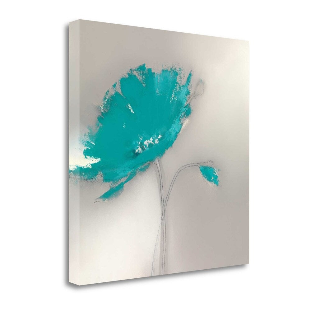 Aqua Platinum Petals Fine Art Giclee Print by J.P. Prior - Gallery Wrap Canvas Wall Art, Ready to Hang - Perfect for Living Room, Bedroom & Office Decor