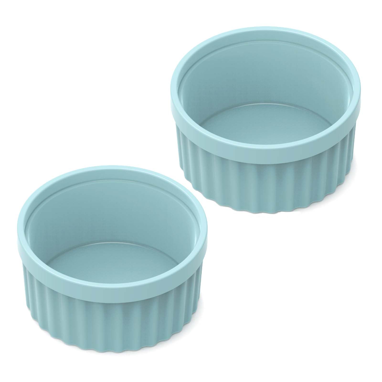 8 oz Silicone Ramekins (2-Pack) - Oven Safe 4-Inch Custard Cups for Creme Brulee, Souffle & Pudding - Perfect for Baking, Dessert Making & Kitchen Storage