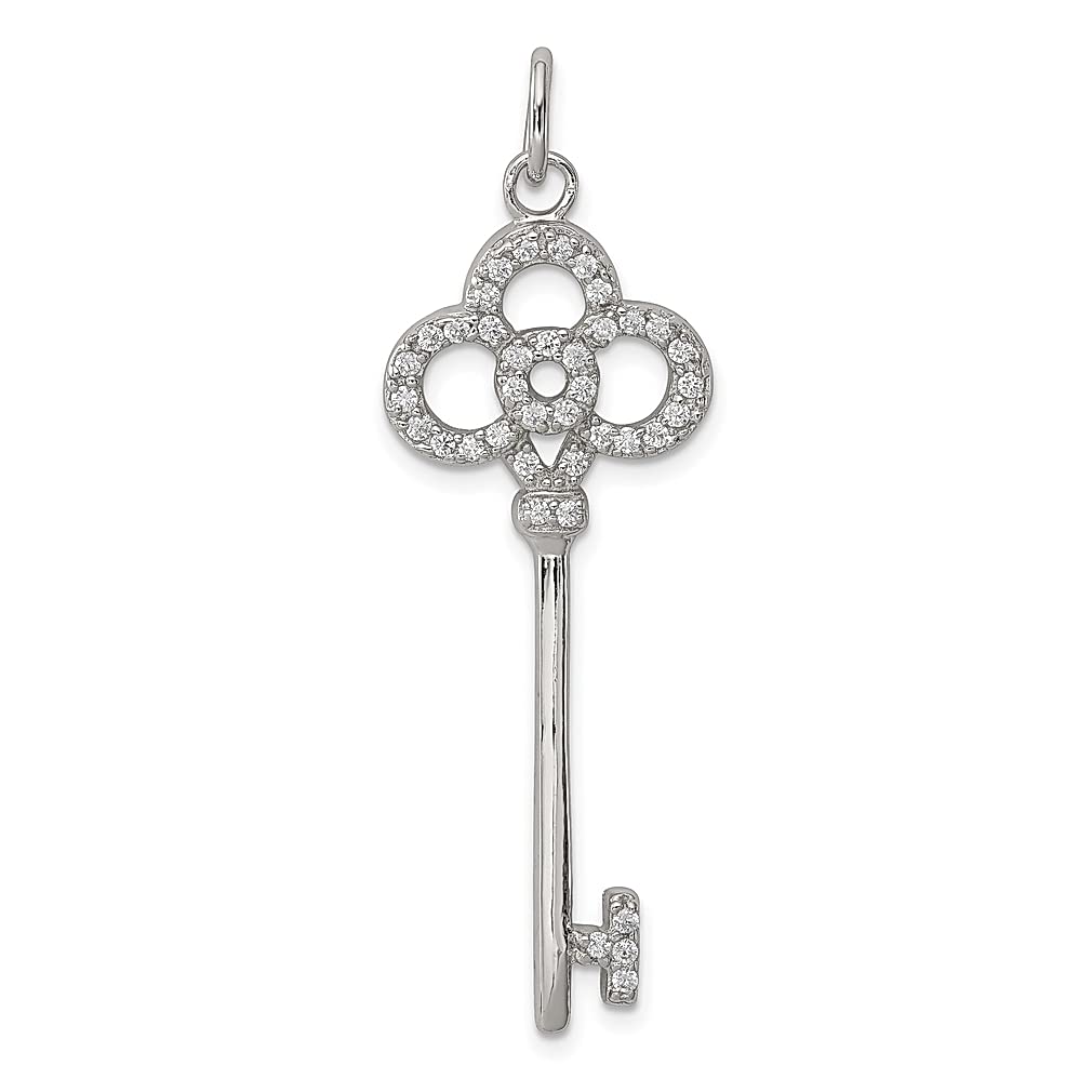 925 Silver CZ Key Pendant Necklace for Women - Elegant Gift for Her | Everyday & Special Occasions