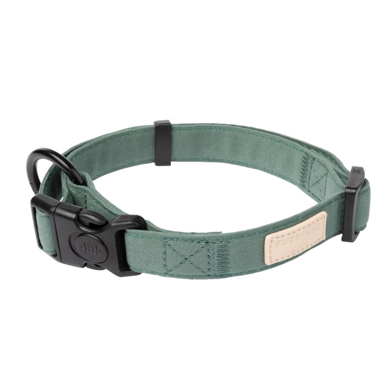 Fuzzyard Life Cotton Myrtle Green Dog Collar - Soft & Durable Pet Collar for Small Medium Large Dogs - Perfect for Daily Walks, Training & Outdoor Adventures (3 Sizes)
